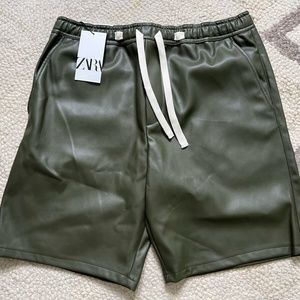 NEW -Zara Faux Leather Men Shorts- NWT